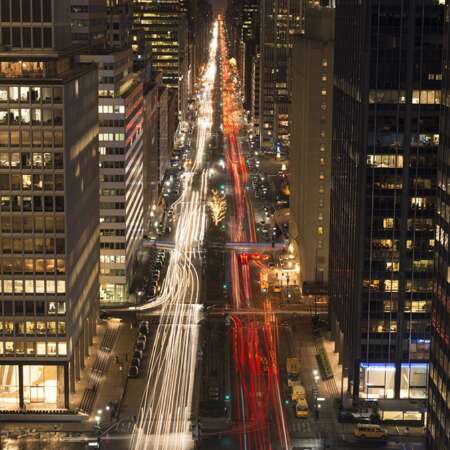 Click to view a popup image of View of street at night